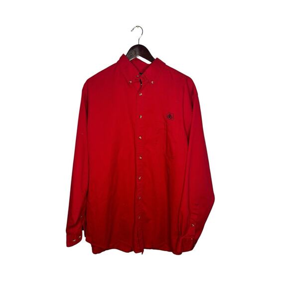 Vtg PIONEER SEEDS Shirt Mens Large Tall Blue Generation RED Long Sleeve‎ USA - Picture 1 of 3